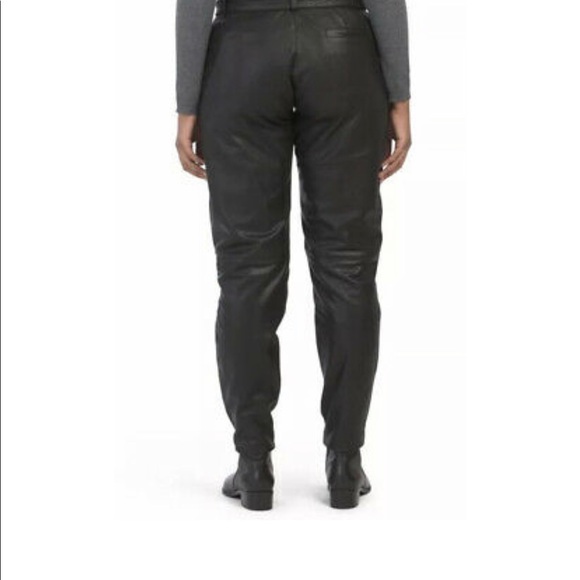 NWT Black Leather Belted Tapered Leg Trouser - Picture 3 of 7